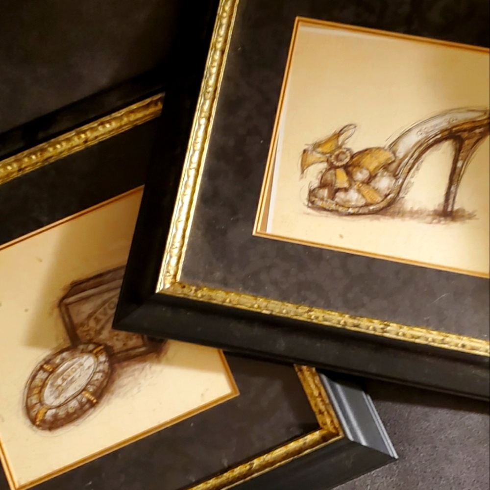 Set of 2 Gorgeous Framed & Matted Vintage Avon Prints